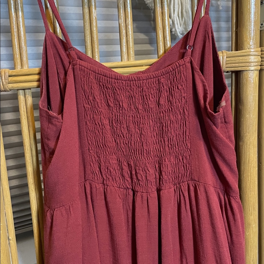 Be cool Rust Button-Down dress with smocking - Picture 4 of 4